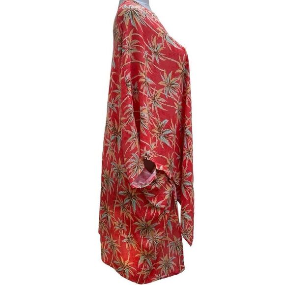Body Glove Coral Print Cover Up One Size Orange Coral Palm Tree Print - Picture 3 of 16